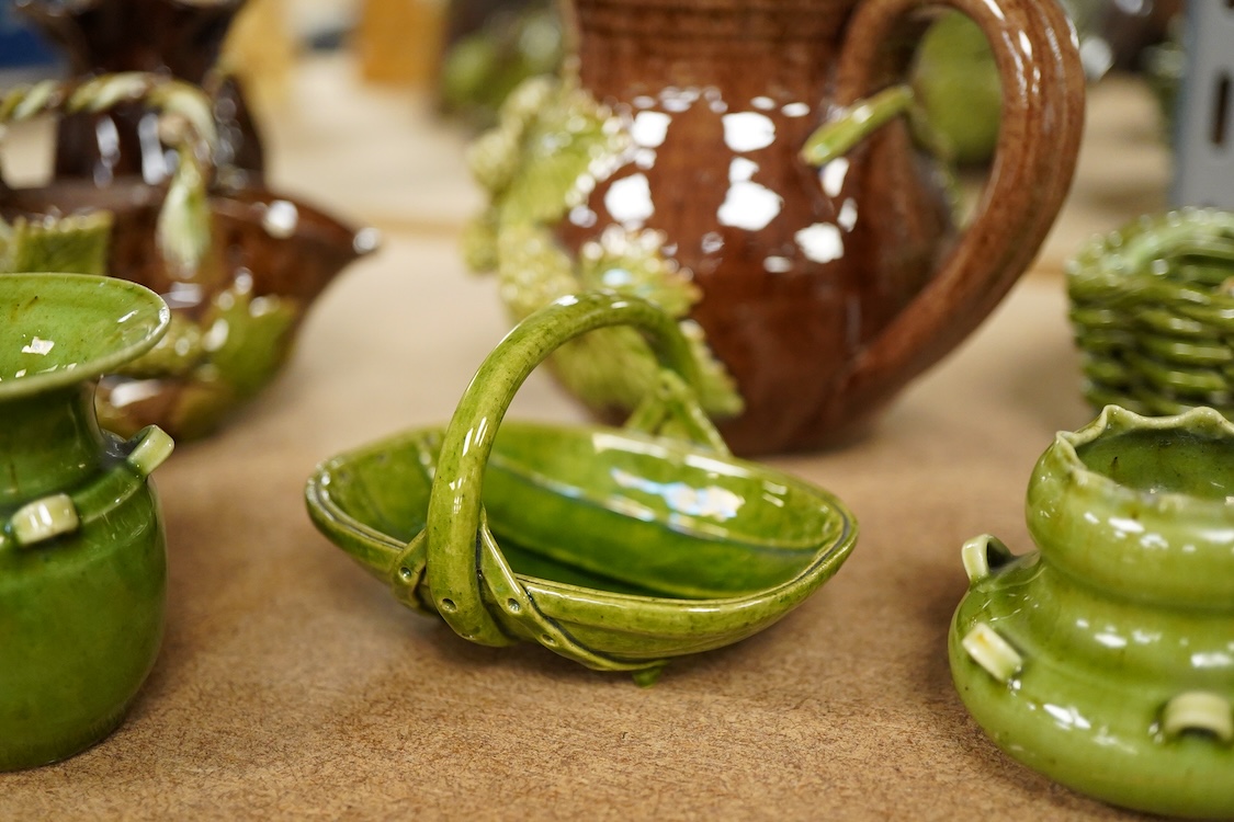A collection of miniature Rye pottery jugs, vases etc. tallest 10.5cm
